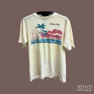 Santa Cruz Graphic Tee | Yellow Cotton | Size L | Vintage